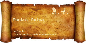 Mentes Amina névjegykártya